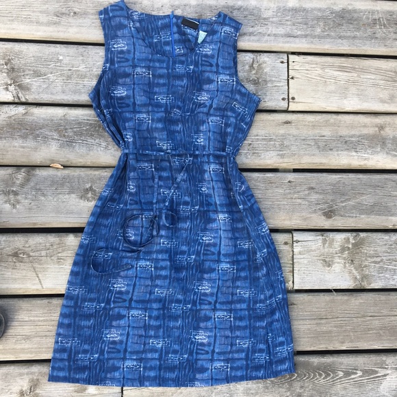 Blue 90s Style Mid Length Dress - Picture 1 of 6